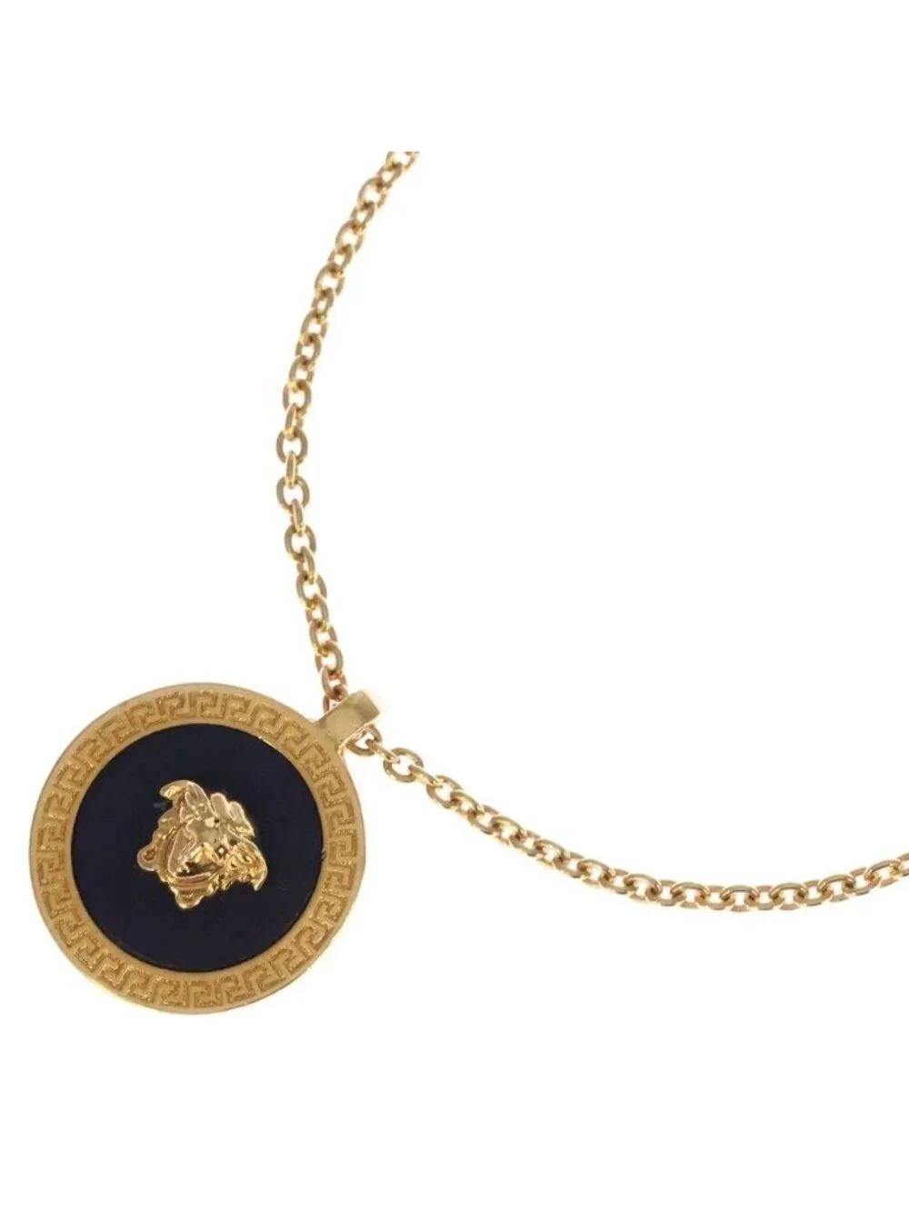 Versace Medusa Circle Necklace Gold Plated